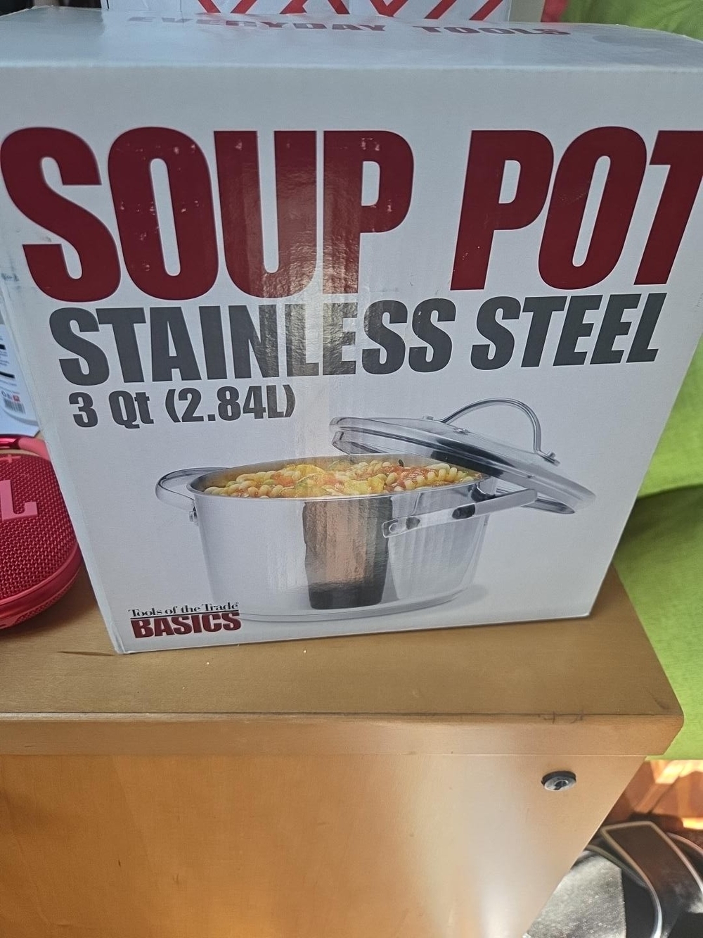 Asics Stainless Steel Soup Pot Box - Silver and Red